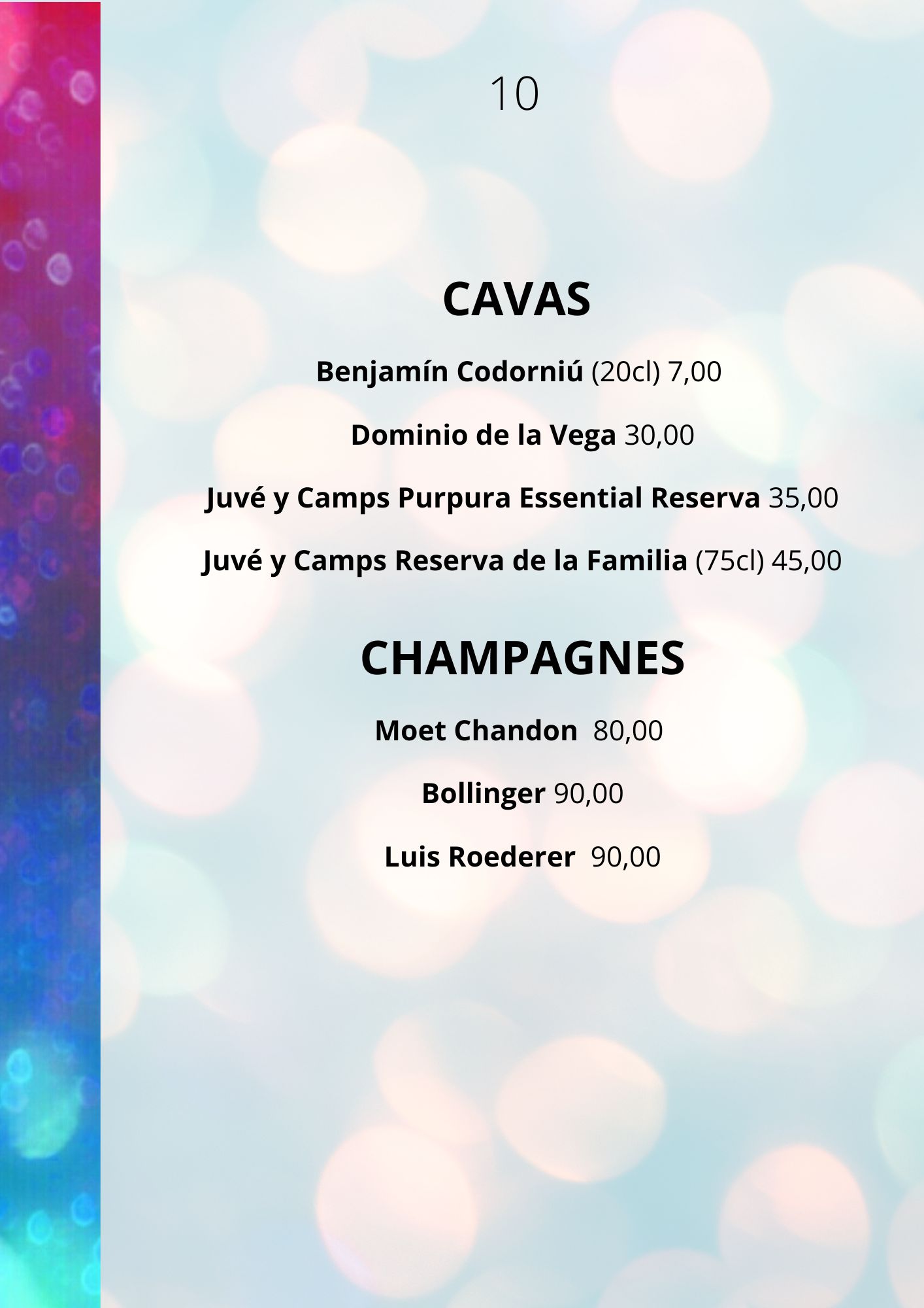 10 cvas y champagnes