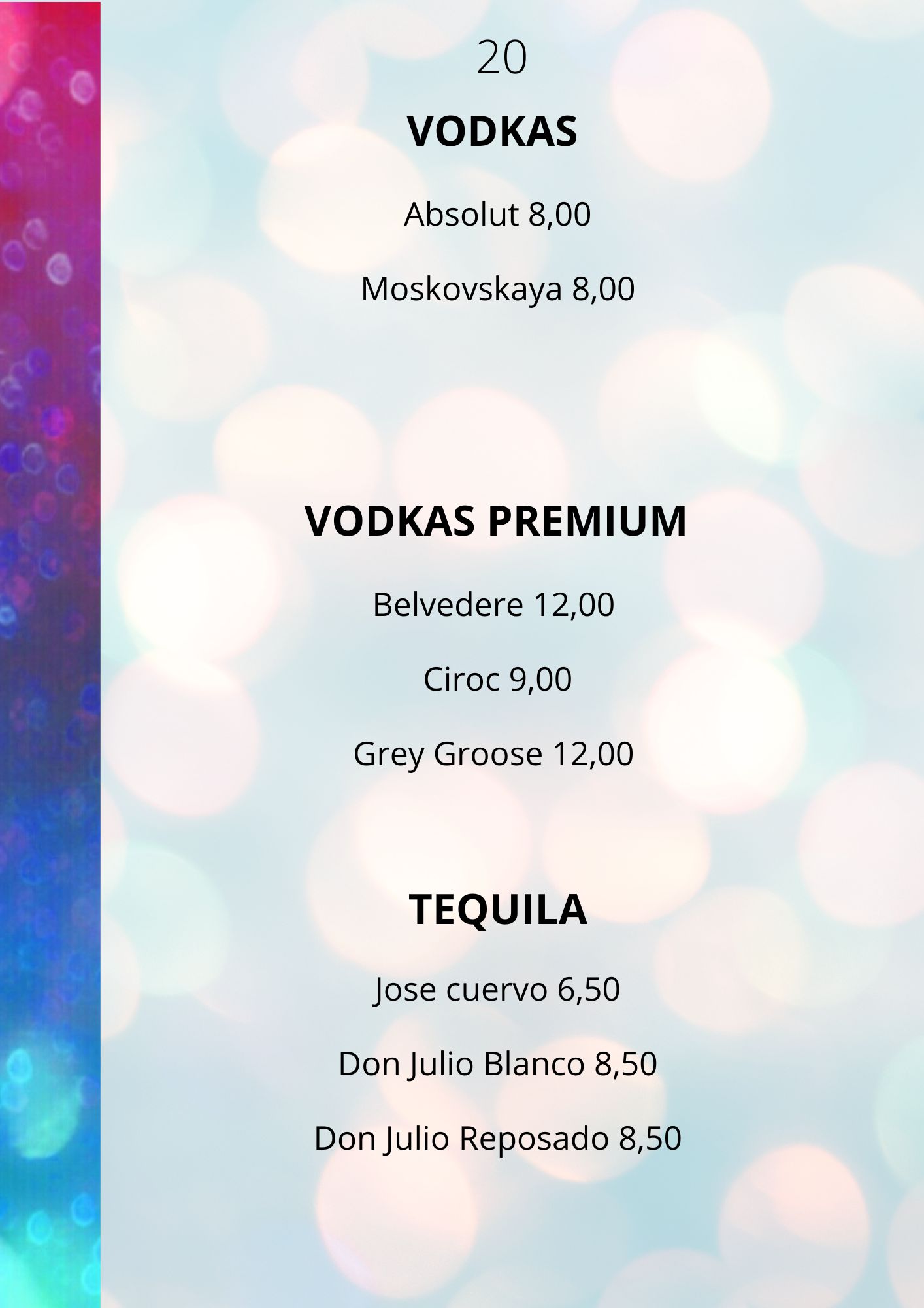 vodka y tequilas